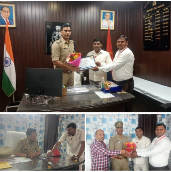 राजधानी लखनऊ में पत्रकार एकता संघ प्रदेश के पदाधिकारी के द्वारा पुलिस विभाग को सम्मान किया गया