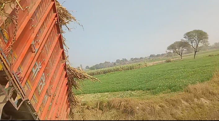 गोंडा : अनियंत्रित ट्रक खाई में गिरा, चालक-क्लीनर सुरक्षित